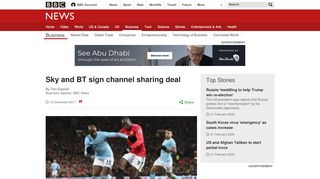 
                            12. Sky and BT sign channel sharing deal - BBC News