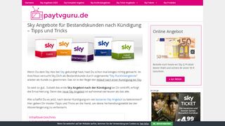 
                            6. Sky Angebote für Bestandskunden nach Kündigung | PayTVGuru.de