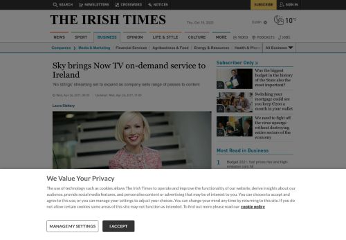 
                            4. Sky brings Now TV on-demand service to Ireland - The Irish Times