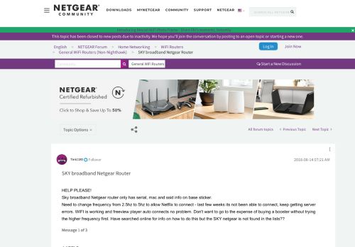 
                            13. SKY broadband Netgear Router - NETGEAR Communities