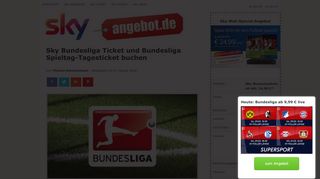 
                            10. Sky Bundesliga Spieltagticket und Tagesticket buchen - Sky Angebote