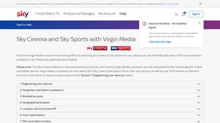 
                            9. Sky Cinema and Sky Sports with Virgin Media | Sky Help | Sky.com