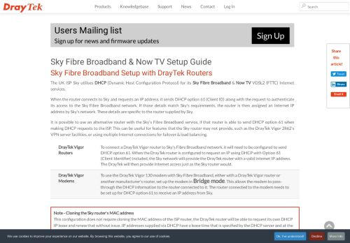 
                            10. Sky Fibre Broadband & Now TV Setup Guide - DrayTek