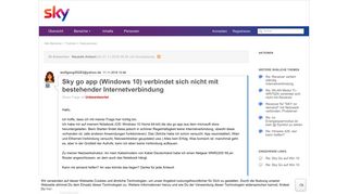 
                            2. Sky go app (Windows 10) verbindet sich nicht mi... | Sky & Friends