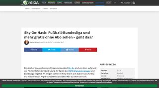 
                            7. Sky Go-Hack: Fußball-Bundesliga und mehr gratis ohne Abo sehen ...