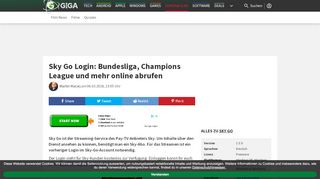 
                            13. Sky Go Login: Bundesliga, Champions League und mehr online - Giga