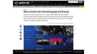 
                            12. Sky Go: Neue Version der Streaming-App erschienen - Golem.de