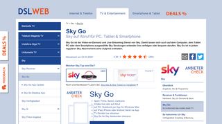 
                            10. Sky Go - Sky Programm für iPad, iPhone, PC und Android - DSLWeb