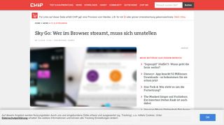 
                            8. Sky Go: Wer im Browser streamt, muss sich umstellen - CHIP