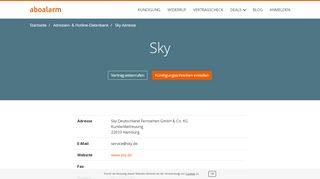 
                            6. Sky Hotline, Anschrift, Faxnummer und E-Mail - Aboalarm