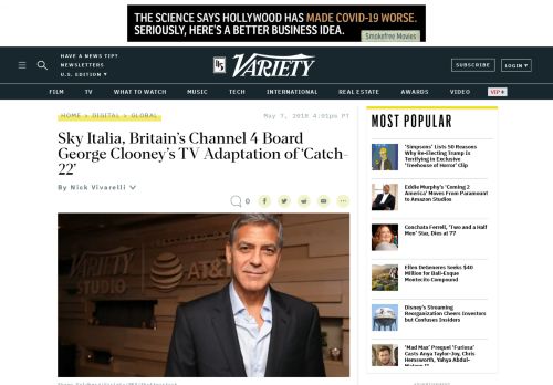 
                            12. Sky Italia, Britain's Channel 4 Board George Clooney's 'Catch-22 ...