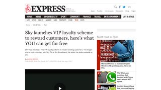 
                            13. Sky launches VIP loyalty scheme to reward existing customers ...