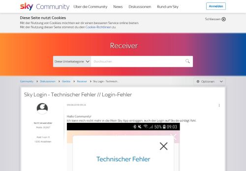 
                            1. Sky Login - Technischer Fehler // Login-Fehler | Sky & Friends ...