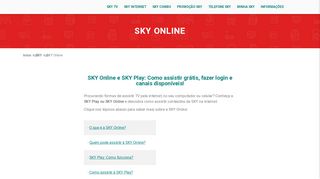 
                            3. Sky Online: como assistir filmes e séries dos canais da Sky pela internet