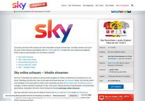 
                            5. Sky online schauen mit Sky Ticket und Sky Go - Sky Angebote