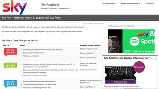 
                            8. Sky PIN - Erstellen, finden & ändern aller Sky PINs! - Sky Angebote