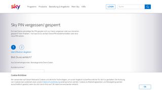 
                            2. Sky PIN vergessen/ gesperrt - Sky