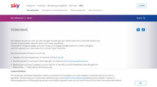 
                            4. Sky Q Videotext - Sky - Hilfecenter