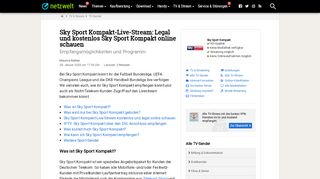 
                            10. Sky Sport Kompakt-Live-Stream: Legal und kostenlos Sky Sport ...