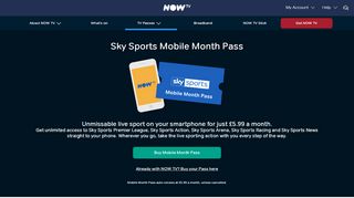 
                            11. Sky Sports Mobile Pass - watch live sport on your smartphone - Now TV