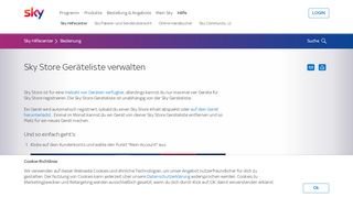 
                            1. Sky Store Geräteliste verwalten - Sky - Hilfecenter