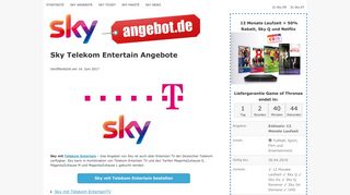 
                            10. Sky Telekom Entertain Angebote - Infos und Buchung