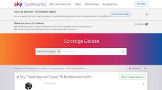 
                            1. Sky Ticket App auf Apple TV funktioniert nicht | Sky & Friends