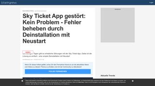 
                            9. Sky Ticket App gestört: Kein Problem - Fehler beheben durch ...