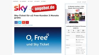 
                            9. Sky-Ticket für o2 Free-Kunden 3 Monate gratis - Sky Angebote