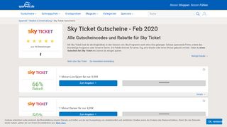 
                            8. Sky Ticket Gutschein | 3 Monate -4,99€ | Februar 2019 | SPARWELT