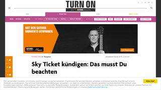 
                            7. Sky Ticket kündigen: Das musst Du beachten - TURN ON