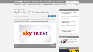 
                            10. Sky-Ticket mit iOS: Kein Airplay mehr - Macwelt