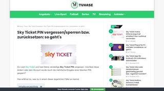 
                            13. Sky Ticket PIN vergessen/sperren bzw. zurücksetzen: so geht's