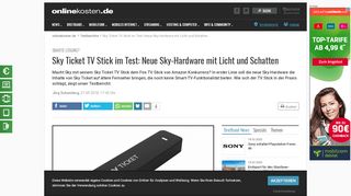 
                            12. Sky Ticket TV Stick im Test: Neue Sky-Hardware mit Licht und Schatten