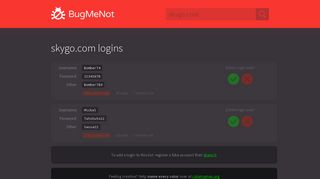 
                            10. skygo.com passwords - BugMeNot