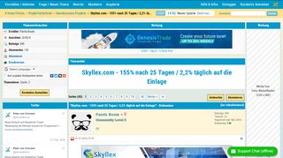 
                            3. Skyllex.com - 155% nach 25 Tagen / 2,2% täglich auf die Einlage ...