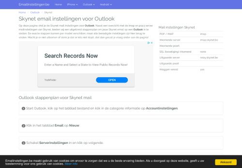 
                            9. Skynet mail instellen Outlook | Email instellingen