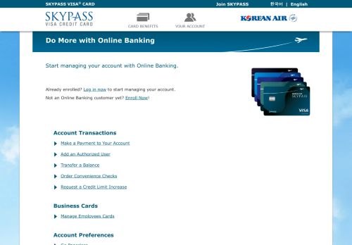 
                            5. SKYPASS Visa Credit Cards - Online Banking