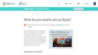 
                            7. Skype (2011): Setting Up Skype - GCFLearnFree.org - GCFGlobal