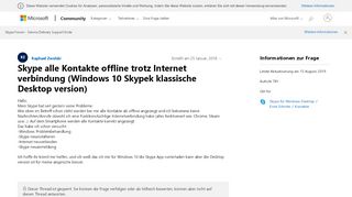 
                            3. Skype alle Kontakte offline trotz Internet verbindung (Windows 10 ...