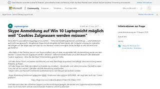 
                            2. Skype Anmeldung auf Win 10 Laptopnicht möglich weil 