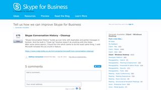 
                            8. Skype Conversation History - Cleanup – Skype for Business Feedback
