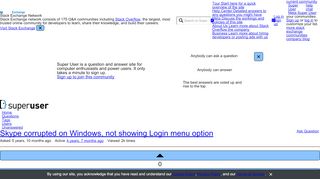
                            9. Skype corrupted on Windows, not showing Login menu option - Super User