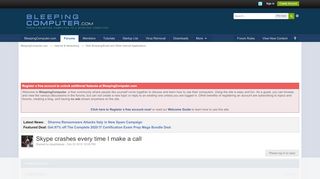 
                            6. Skype crashes every time I make a call - Web Browsing/Email and ...