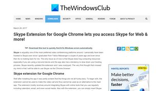 
                            10. Skype Extension for Google Chrome lets you access Skype for Web ...