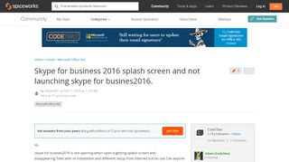 
                            13. Skype for business 2016 splash screen and not launching skype for ...