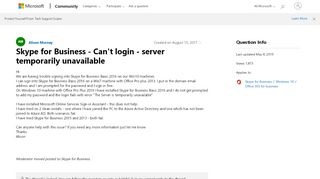 
                            9. Skype for Business - Can't login - server temporarily unavailable ...