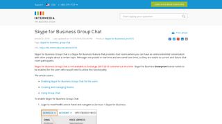 
                            7. Skype for Business Group Chat - Intermedia Knowledge Base