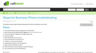 
                            9. Skype for Business iPhone troubleshooting - CallTower Solutions Center