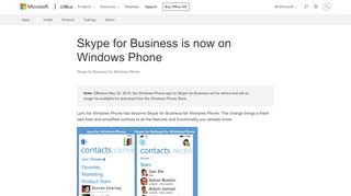 
                            3. Skype for Business is now on Windows Phone - Office Support